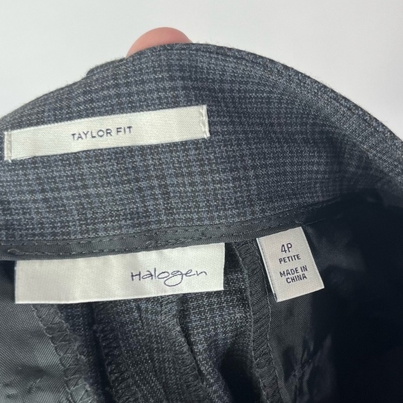 Halogen Petite Gray Micro Plaid Taylor Fit Bootcut Dress Pants 4P - Picture 4 of 4